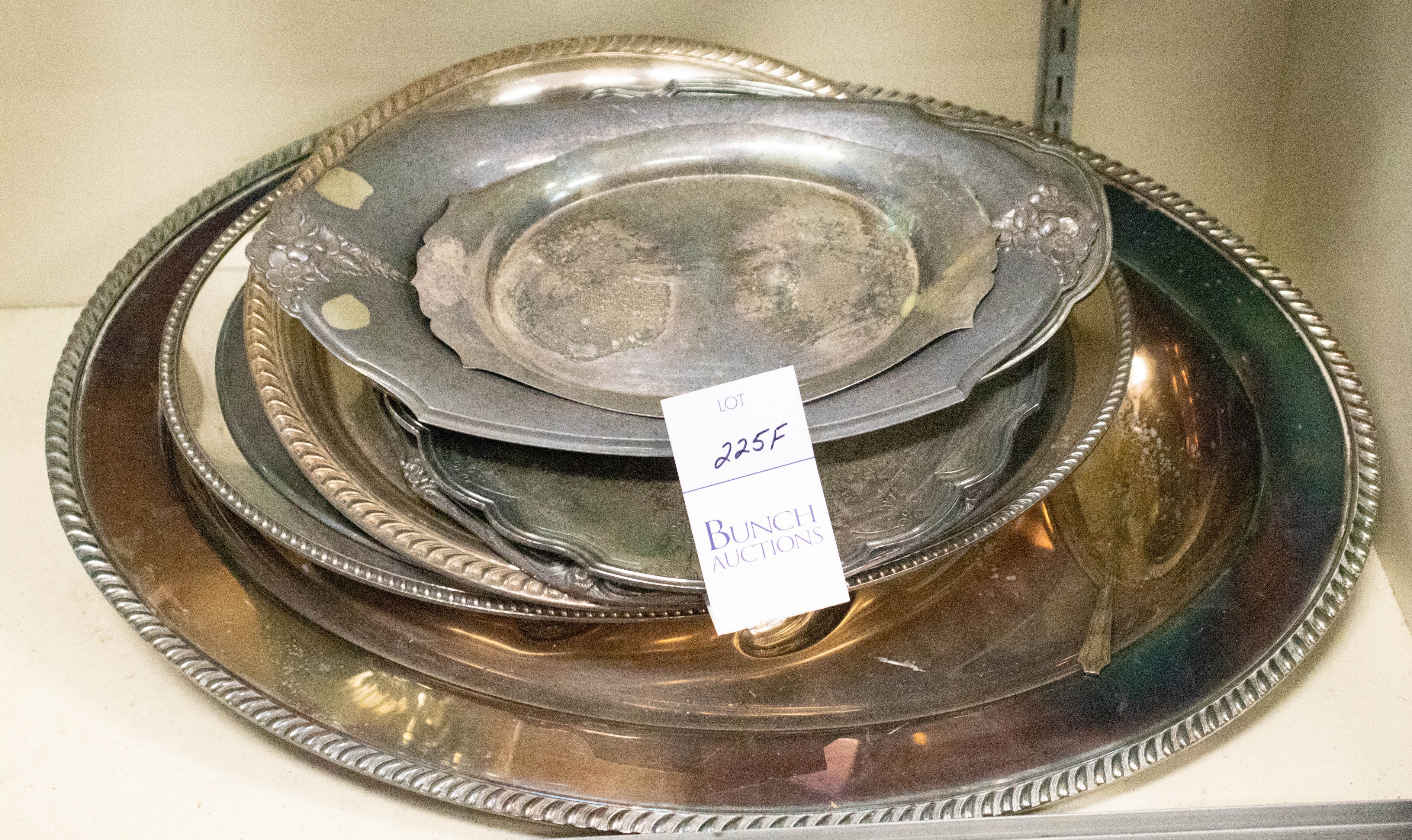 (10) Silver plate trays, c/o (2)