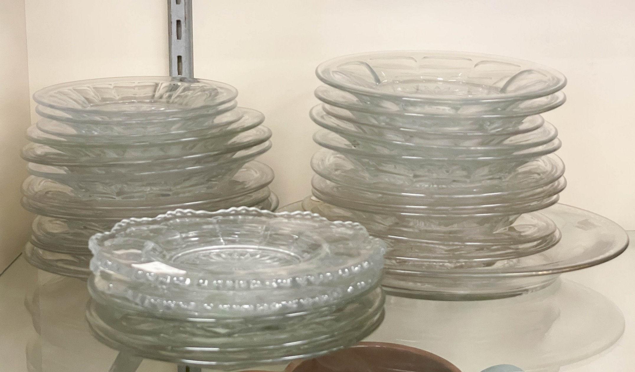 (27) Heisey glass assorted plates