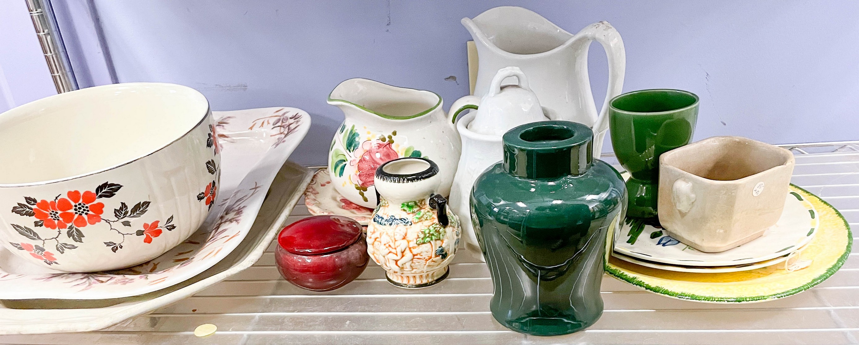 (17) Pcs assorted pottery & ironstone