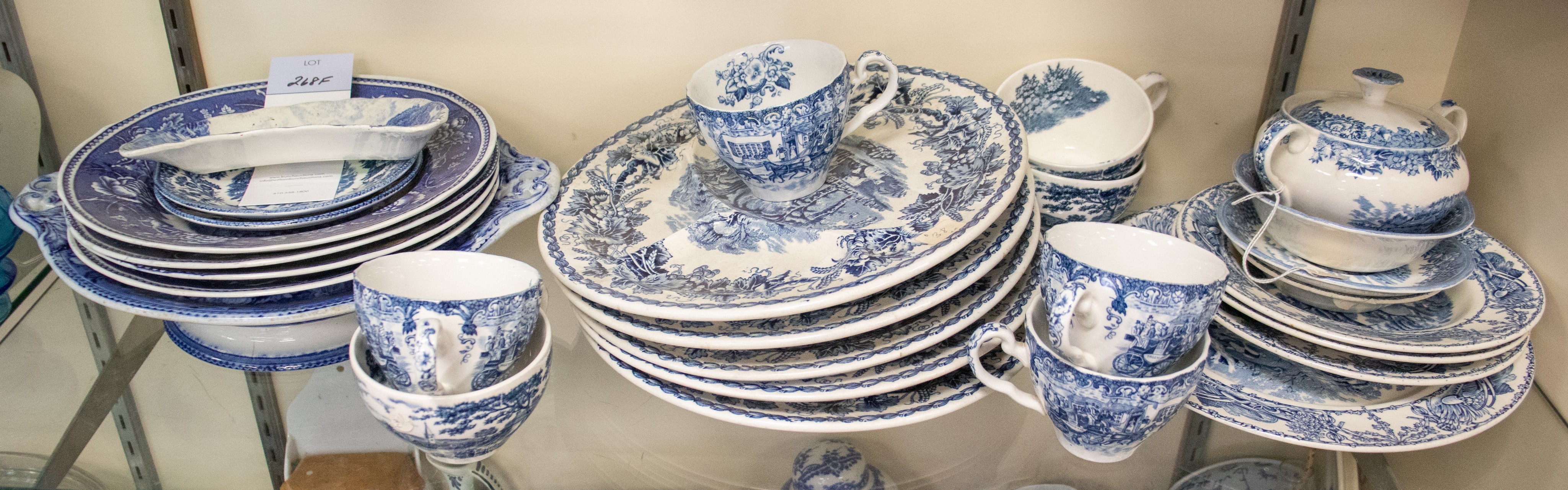 Large lot of scenic blue & white