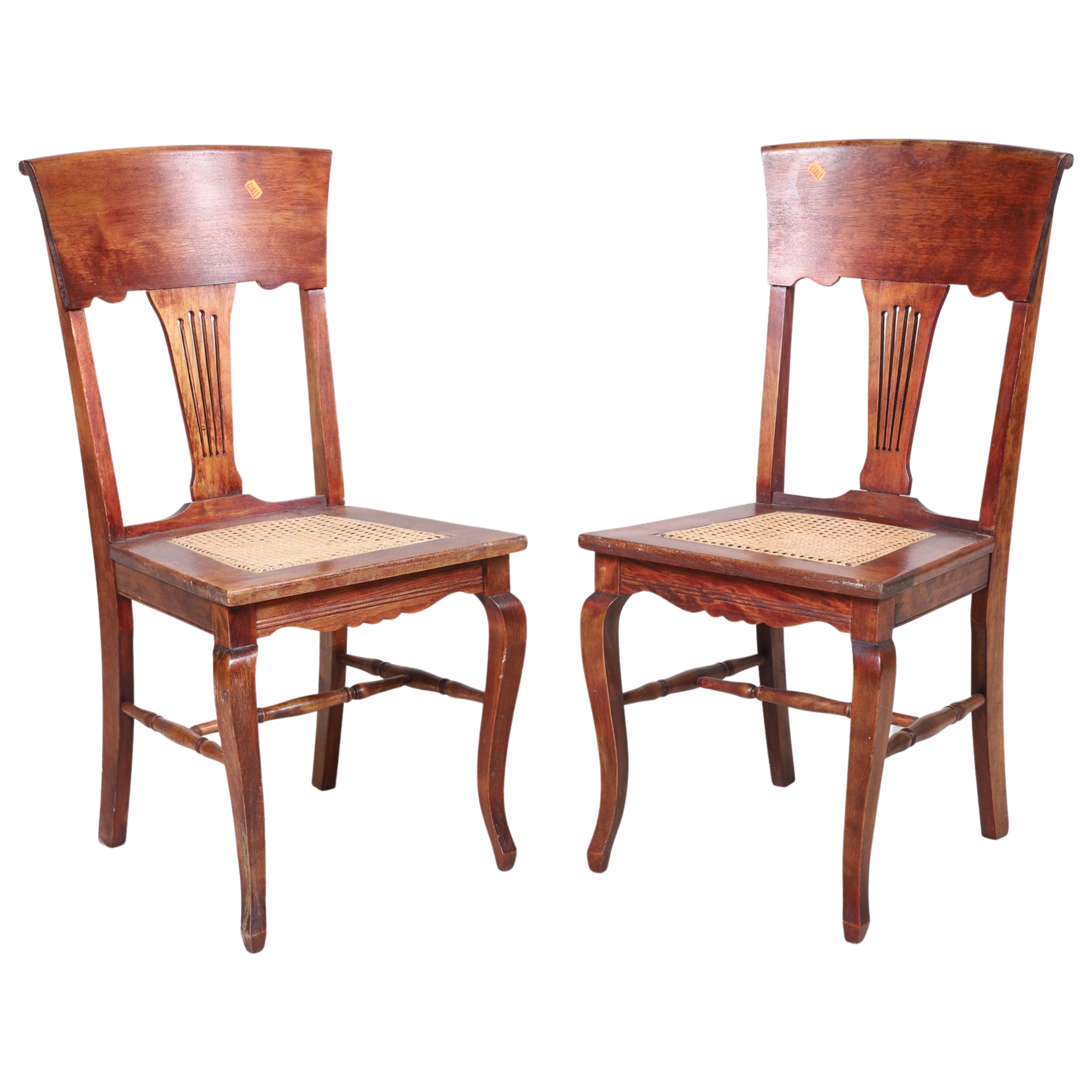 Pair French style mahogany and