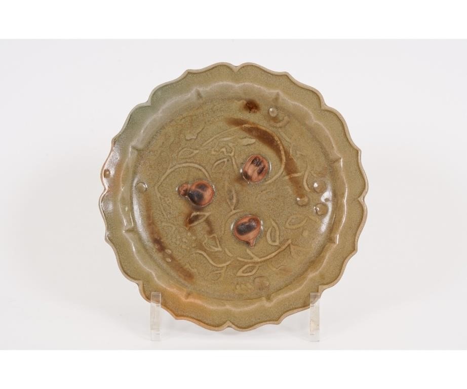 Chinese celadon glazed dish with