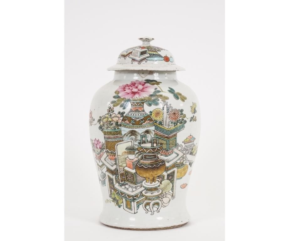 Chinese porcelain temple jar signed  278eb1