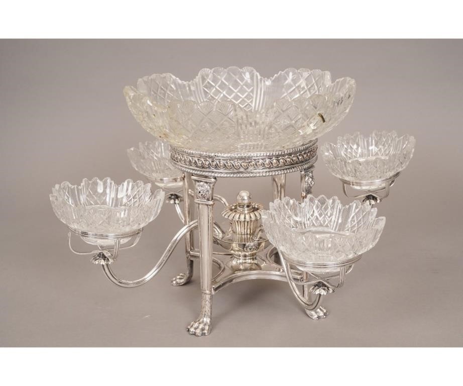 Sheffield epergne, late 19th c., with