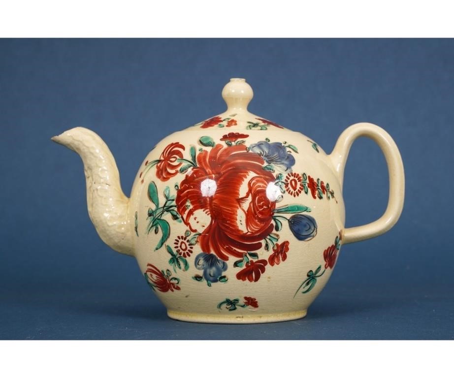 English creamware teapot, circa