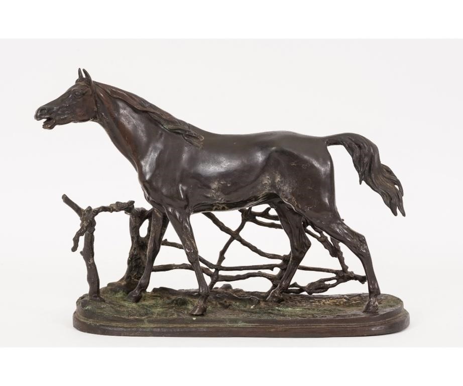 Bronze horse signed "Mene" after