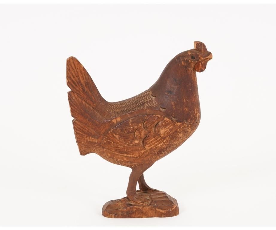 Folk art wood carved rooster circa 278f1f