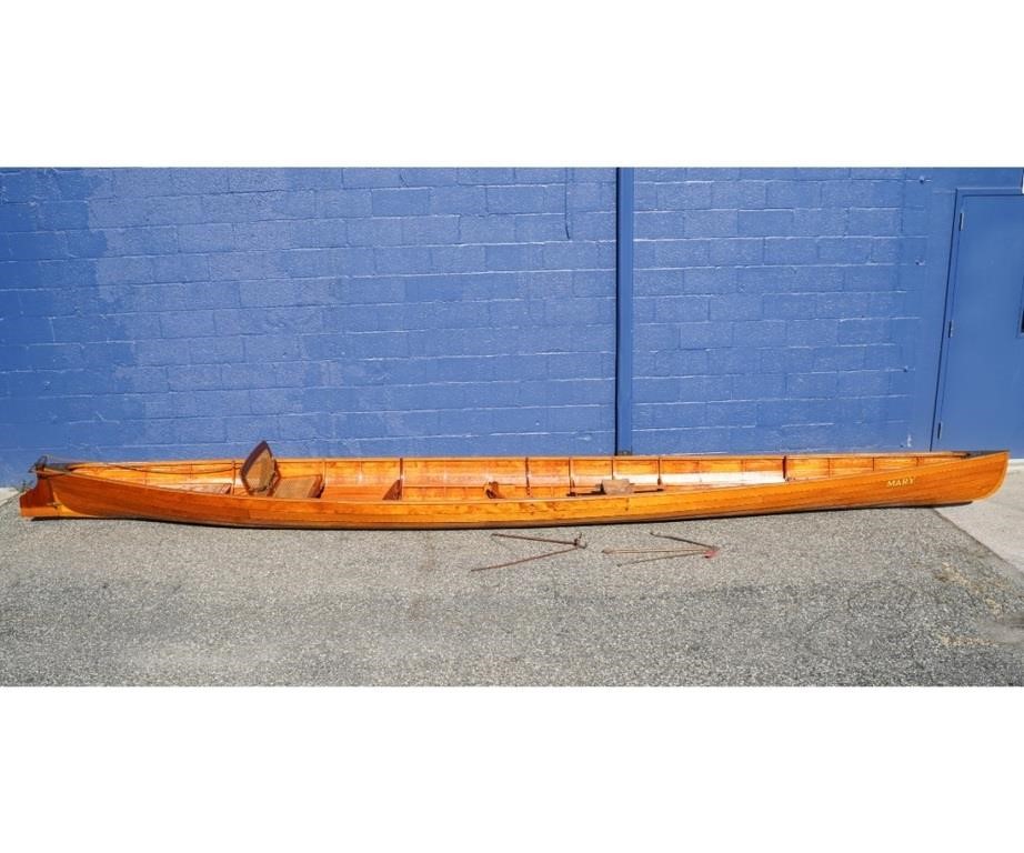 Ladies mahogany wooden rowing boat,