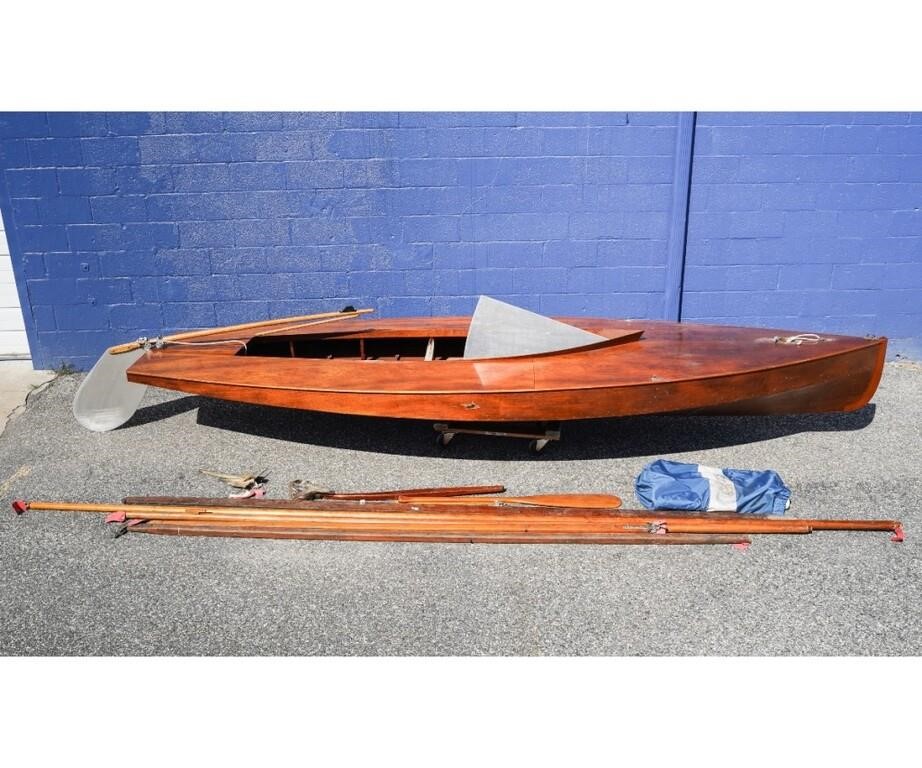 Cricket wooden sailing boat, circa 1940,