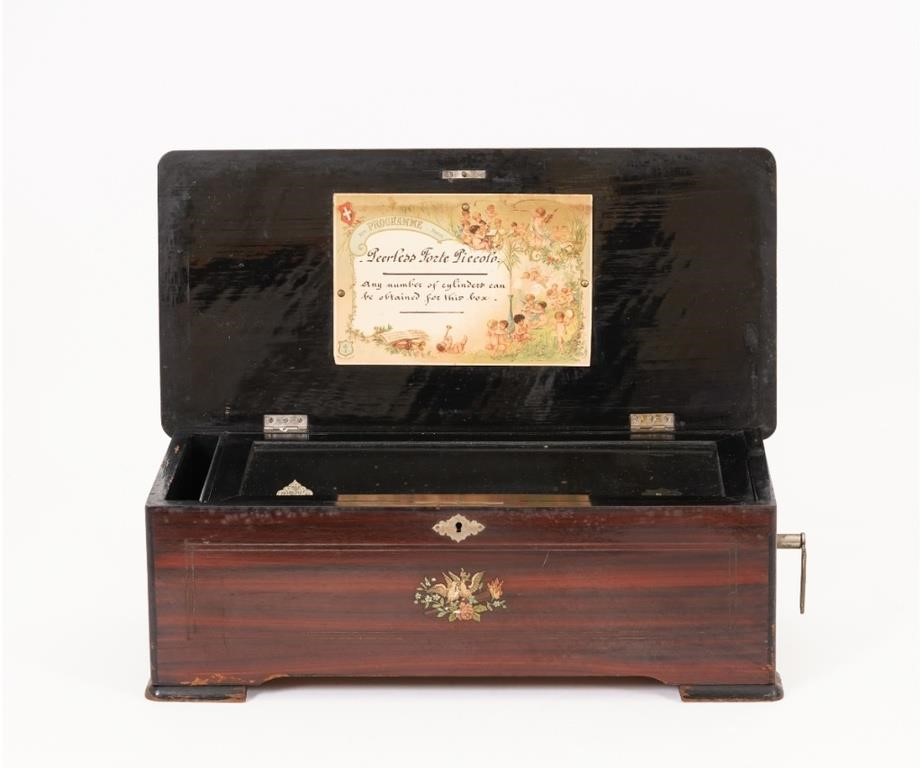Swiss music box with floral and