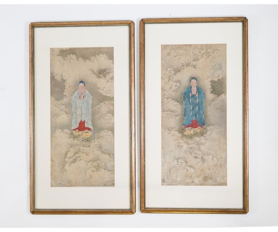 Pair of Chinese watercolor paintings
