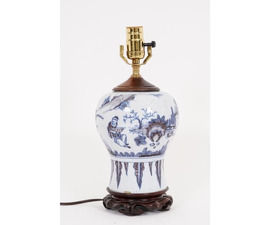 Dutch Delft vase, 17th c., decorated