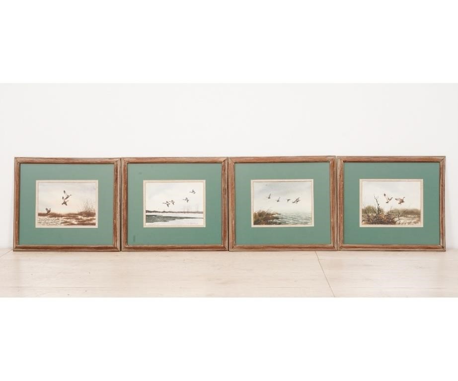 Four framed and matted watercolors 279008