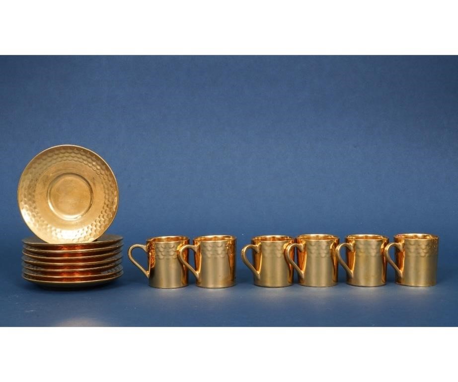 Six Tiffany & Co. gold colored demitasse