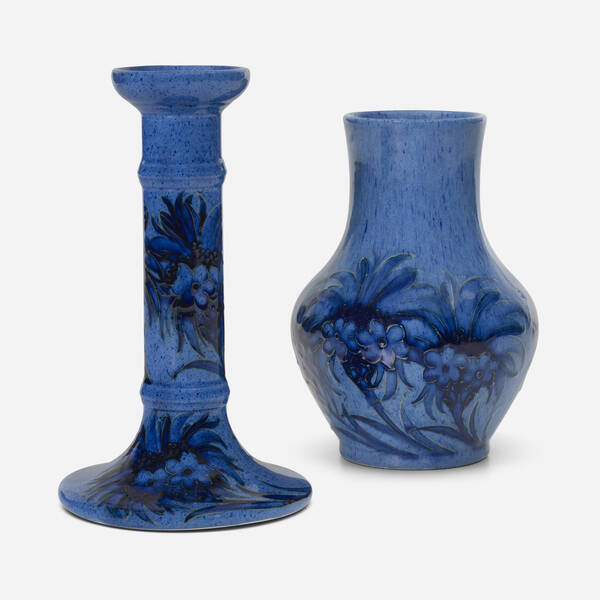 Moorcroft Pottery Cornflower candlestick 27905e