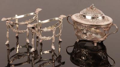 A pair of Edwardian silver stands  279480