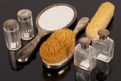 A silver backed dressing table