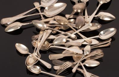 A quantity of silver flatware,