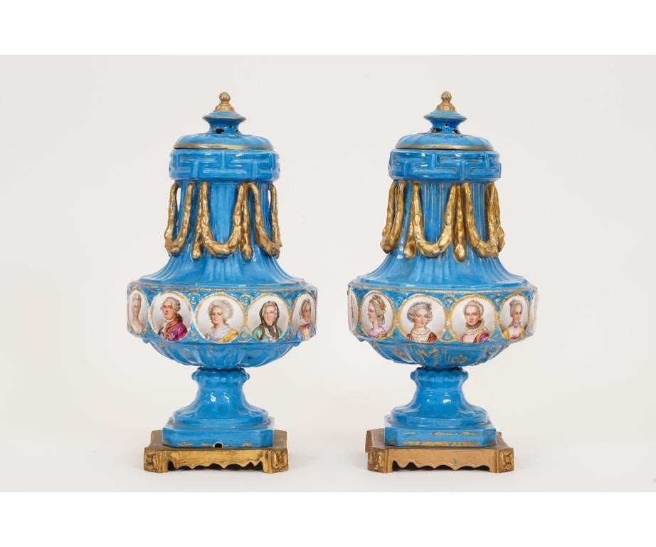 Pair of Sevres blue vases with 28271e