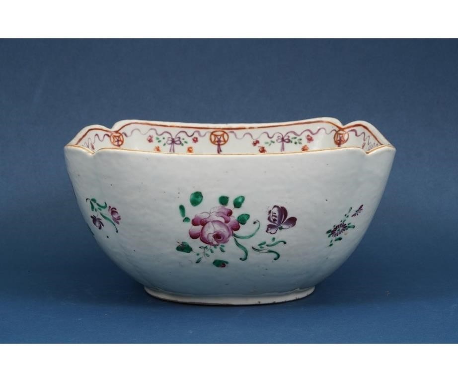 Chinese porcelain cut corner salad bowl,