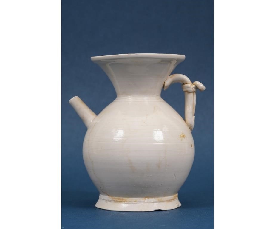 Chinese white glaze porcelain pitcher,