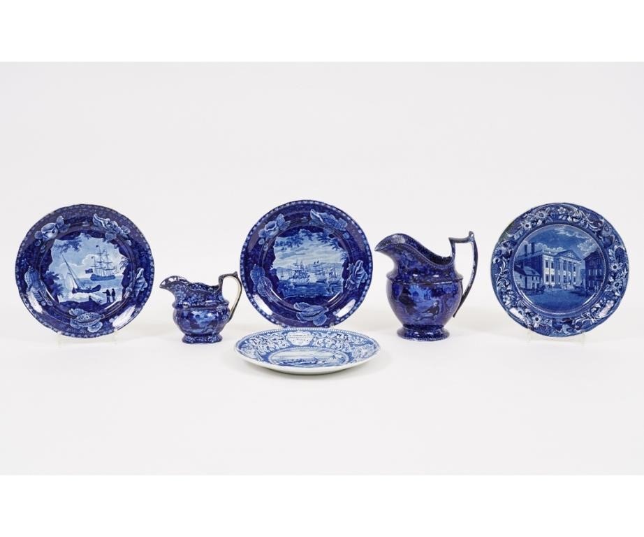 Historical blue Staffordshire Franklins