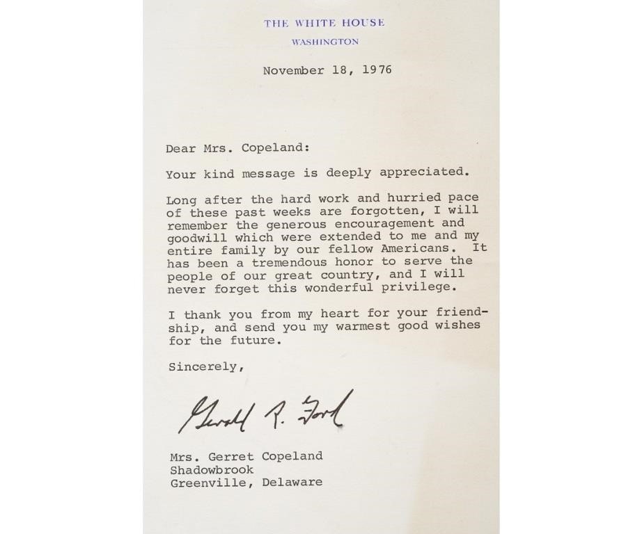 President Gerald R. Ford typed
