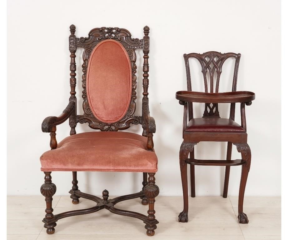 Continental style carved walnut 282824