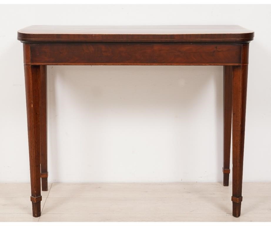 George III mahogany, satin inlaid