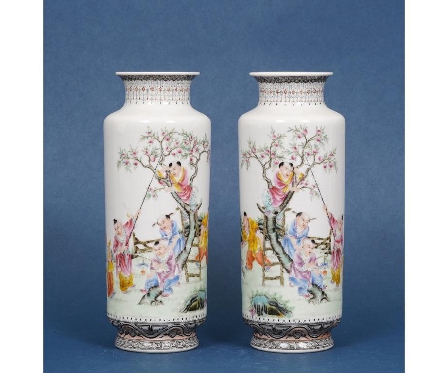 Pair of Chinese enamel paint decorated 282883