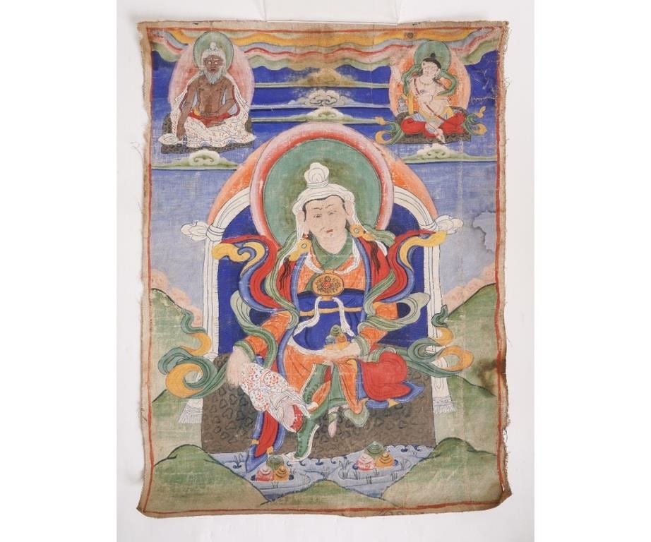Colorful hand painted Tibetan thangka