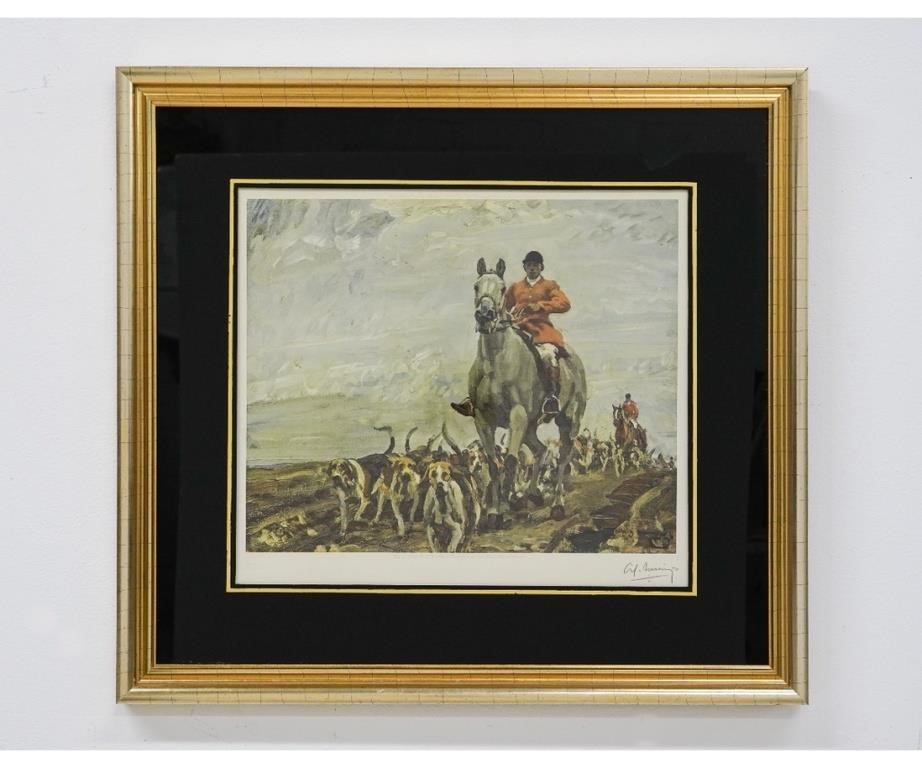 A.J. Munnings framed and matted
