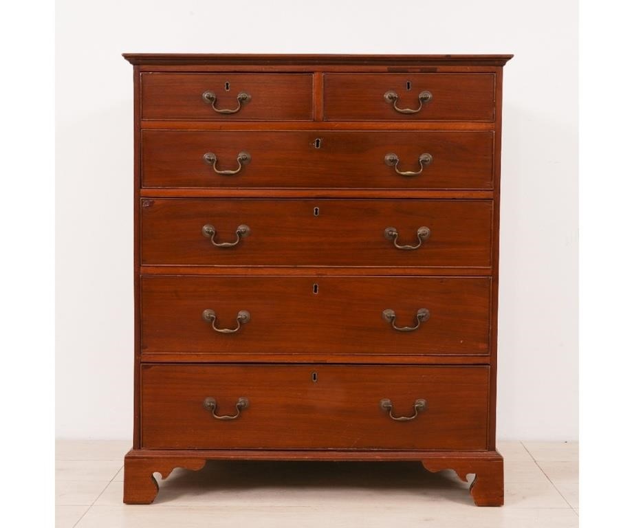 Mahogany 3/4 high chest of drawers,