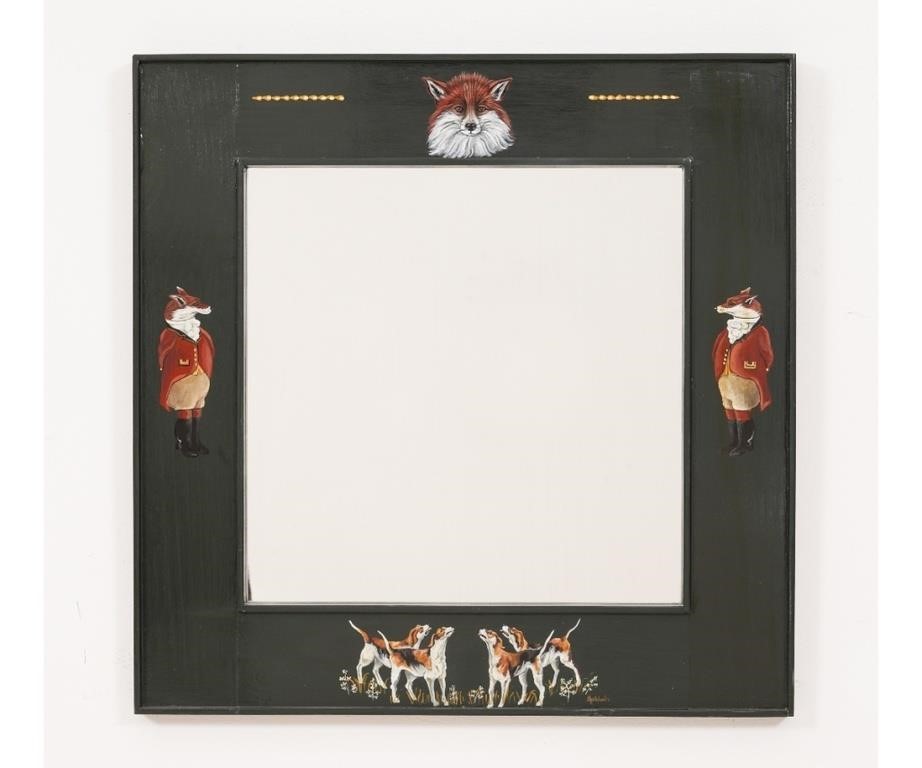 Handpainted fox hunting framed 282913