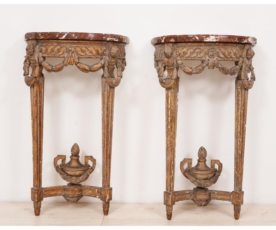 Pair of French Louis XVI half wall