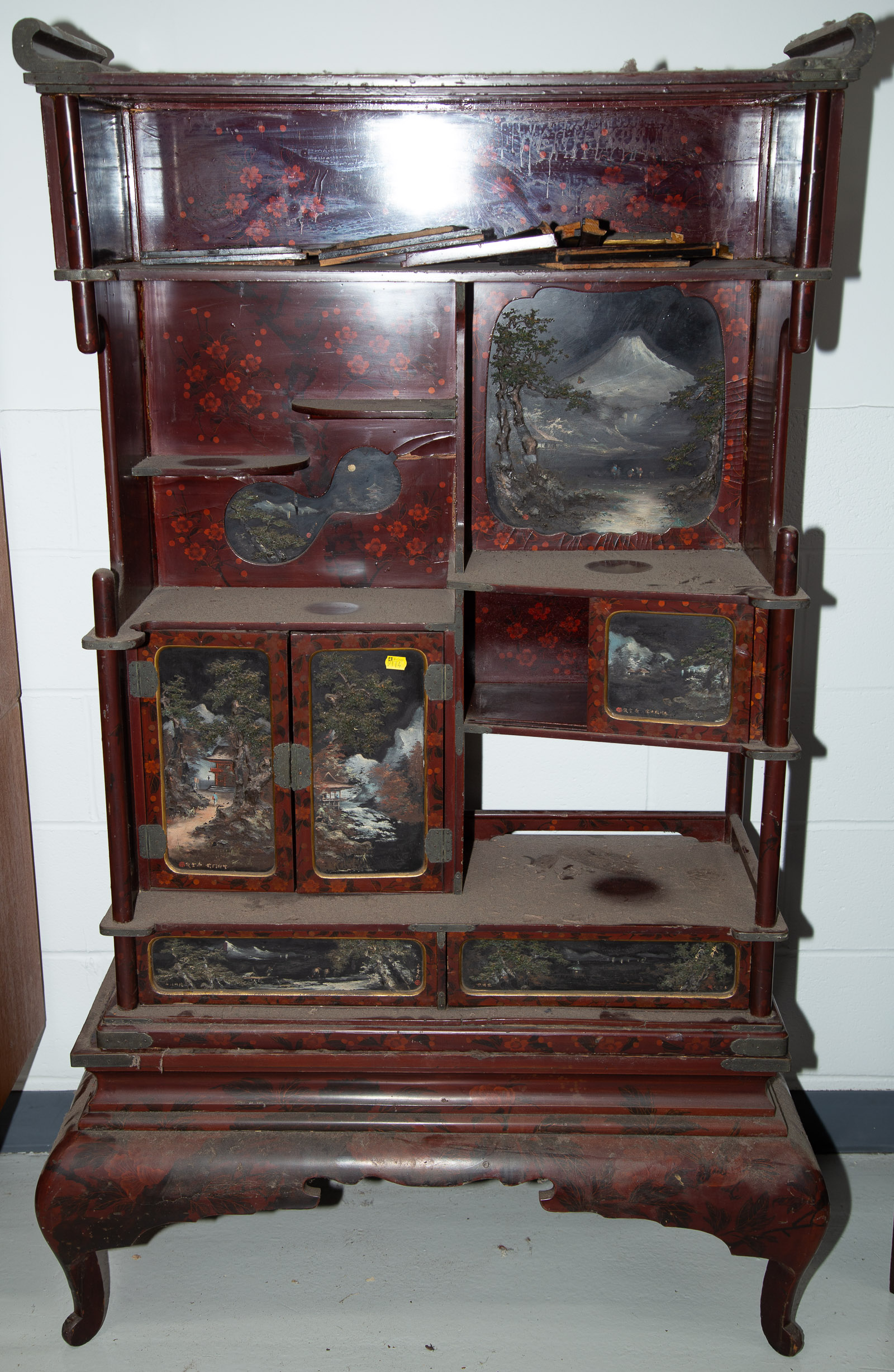 JAPANESE PAINTED DISPLAY CABINET