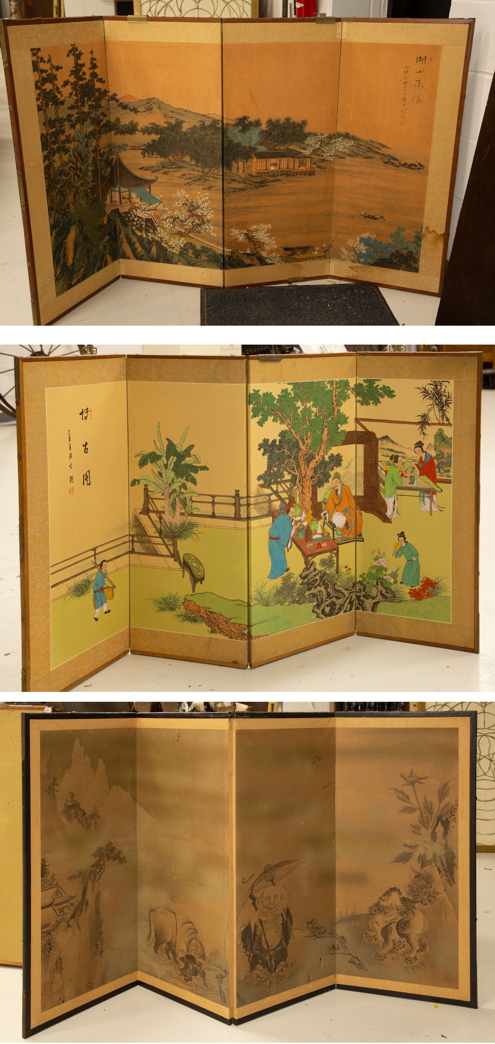 A CHINESE & TWO JAPANESE TEA SCREENS