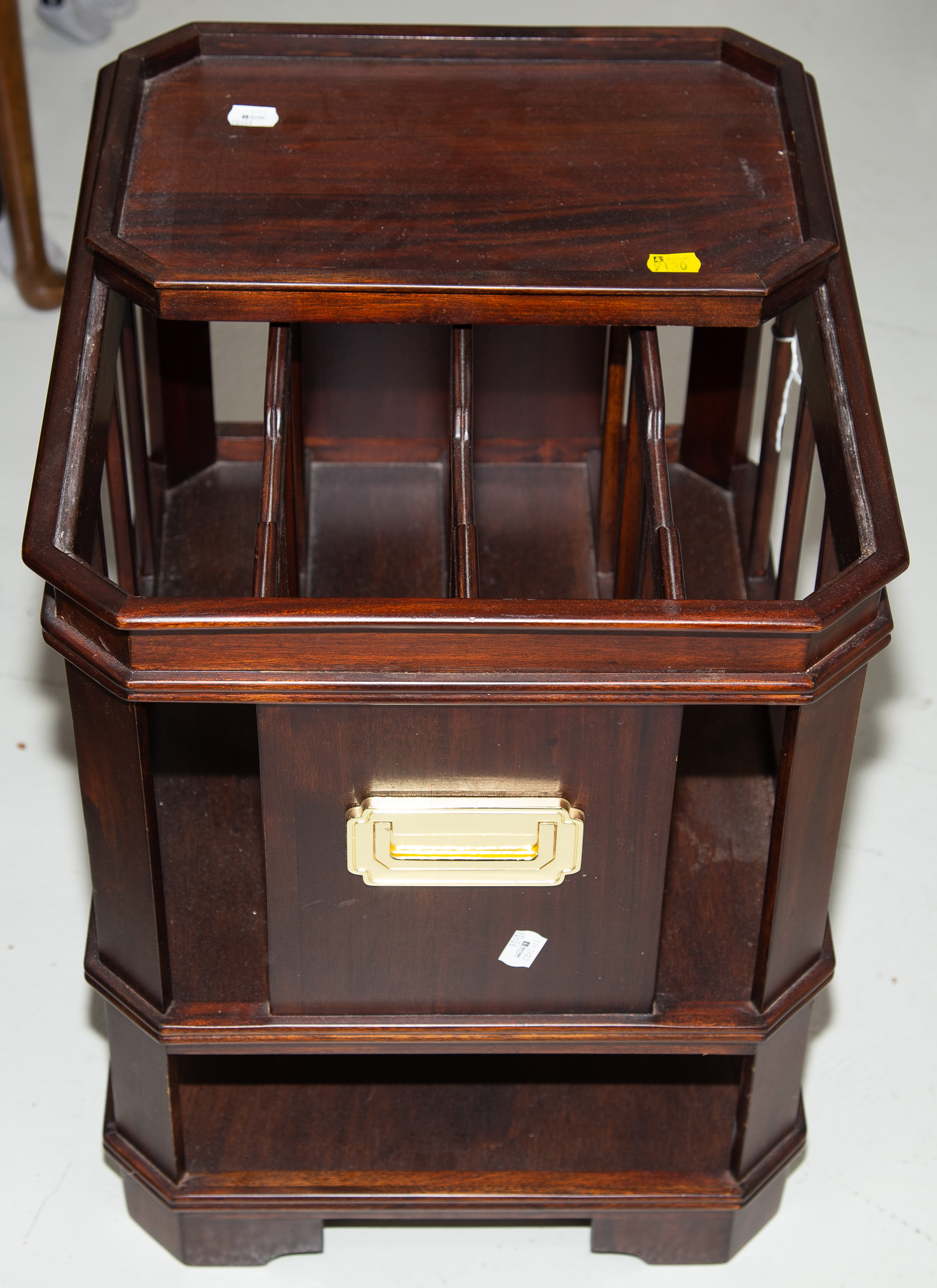 MODERN TEAK MAGAZINE RACK .