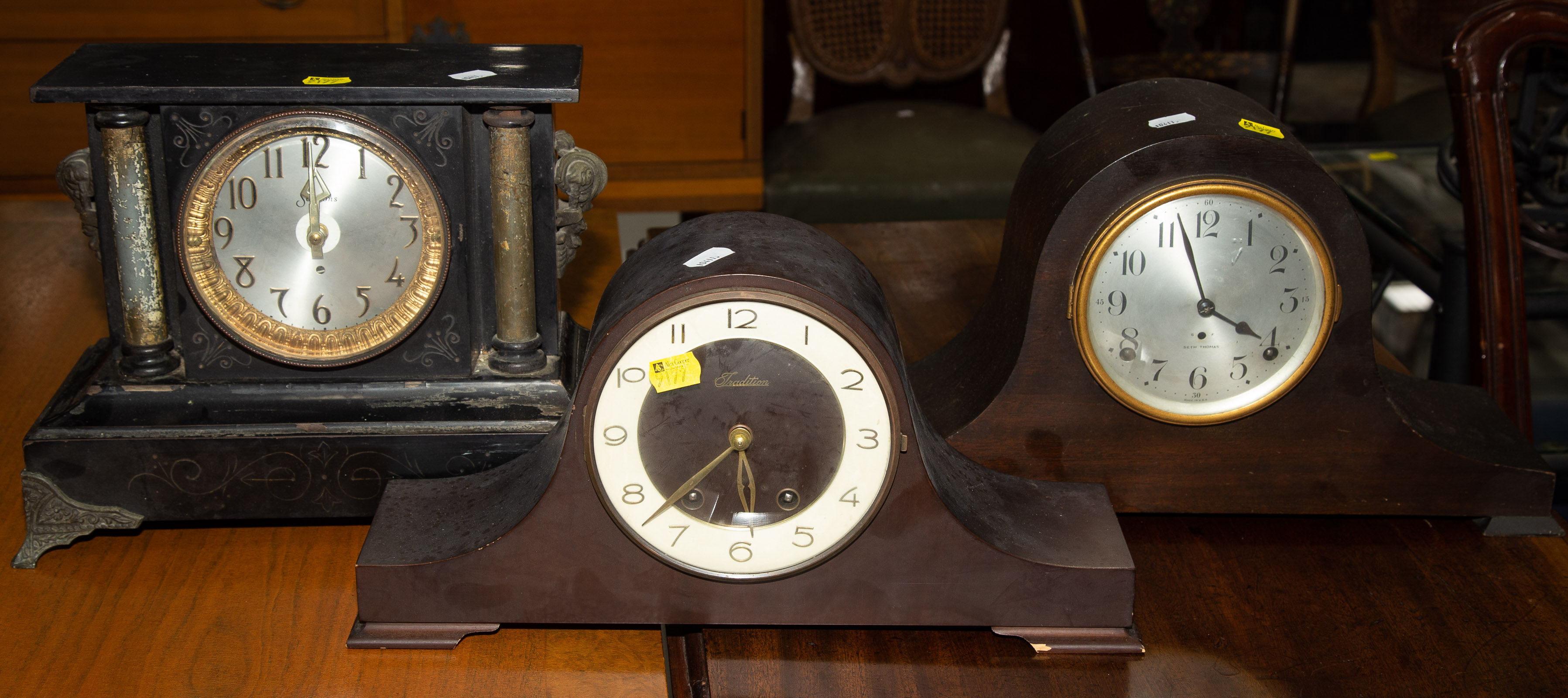 THREE MANTLE CLOCKS Includes Tradition