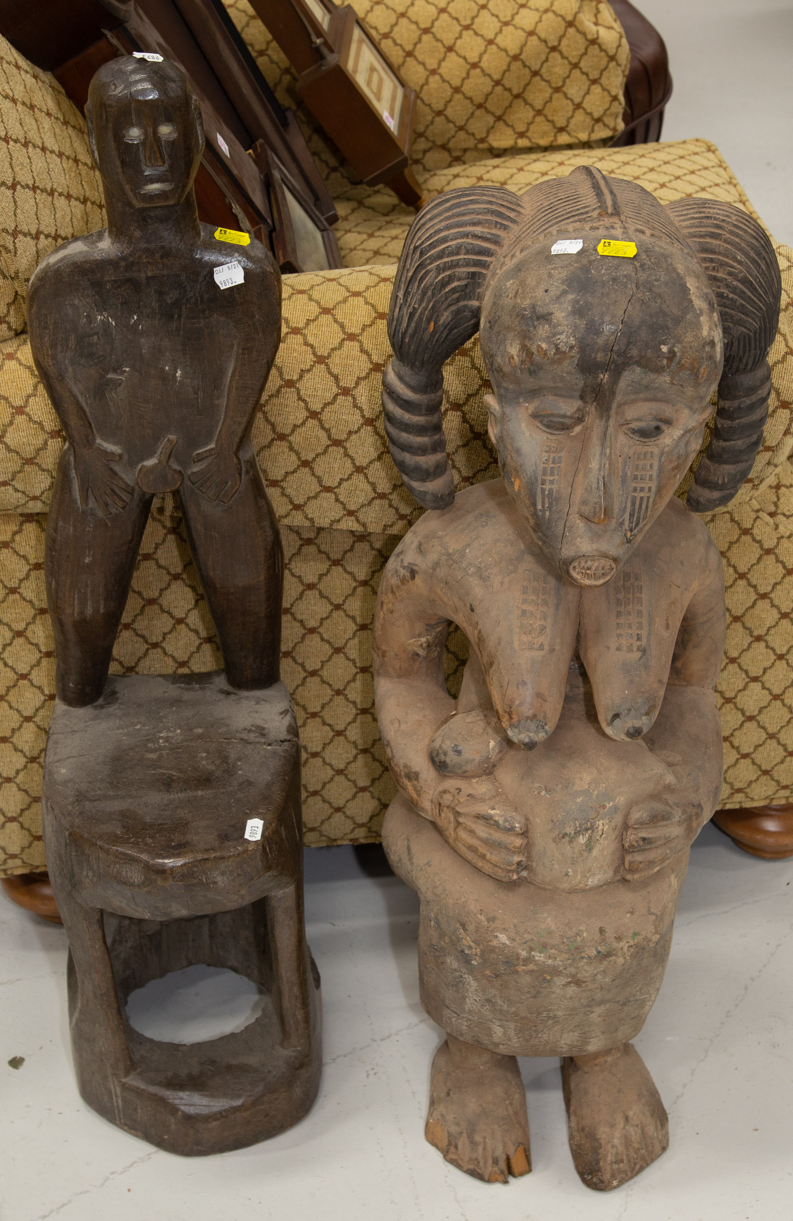 TWO AFRICAN SCULPTURES 20th century  288216