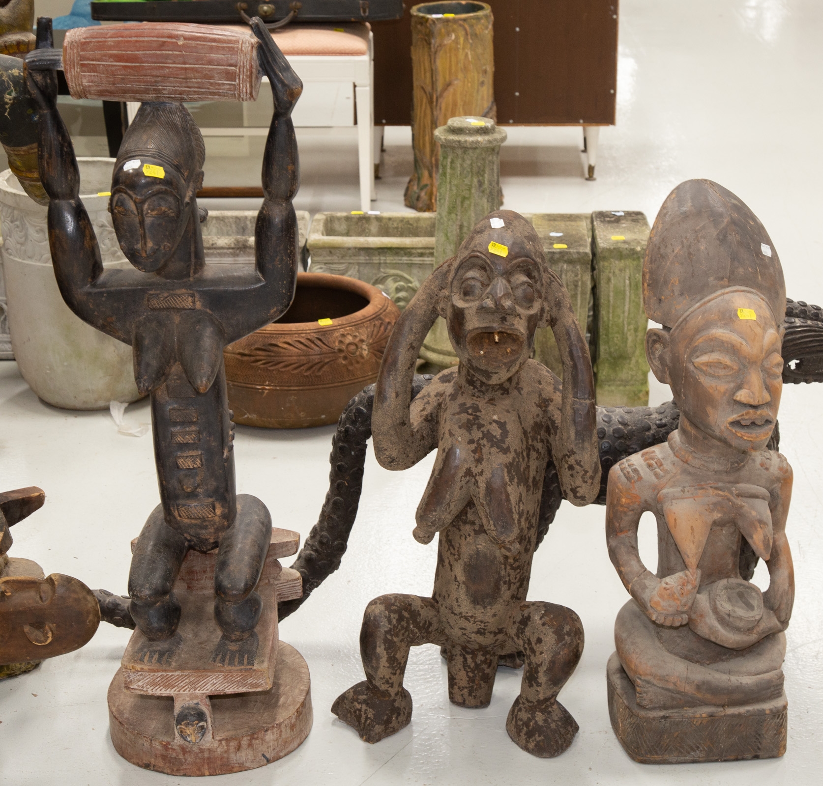 THREE PIECES OF AFRICAN SCULPTURE