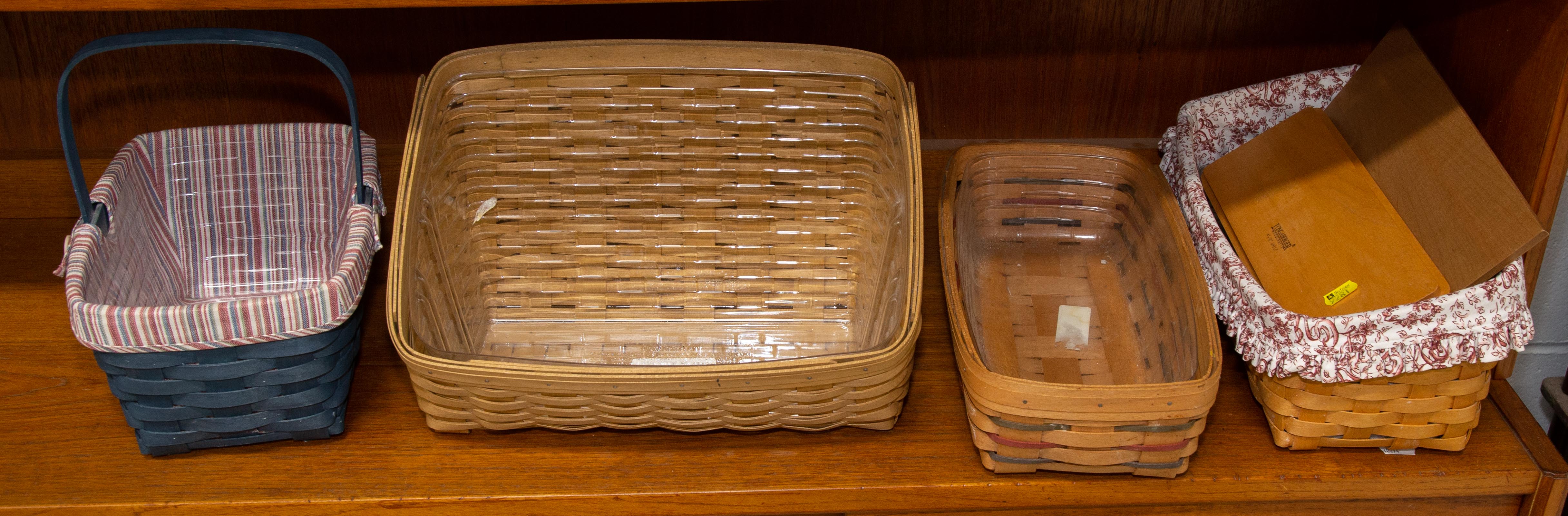 FOUR LONGABERGER BASKETS .