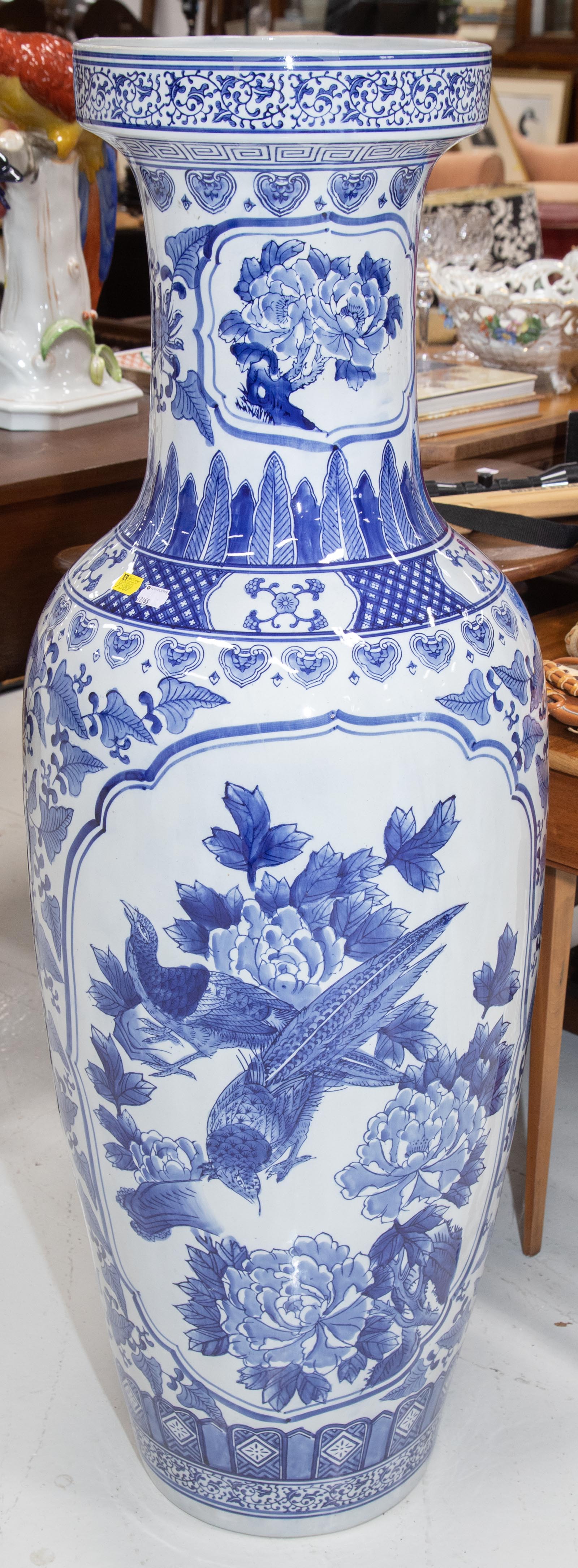 LARGE BLUE & WHITE FLOOR VASE China,