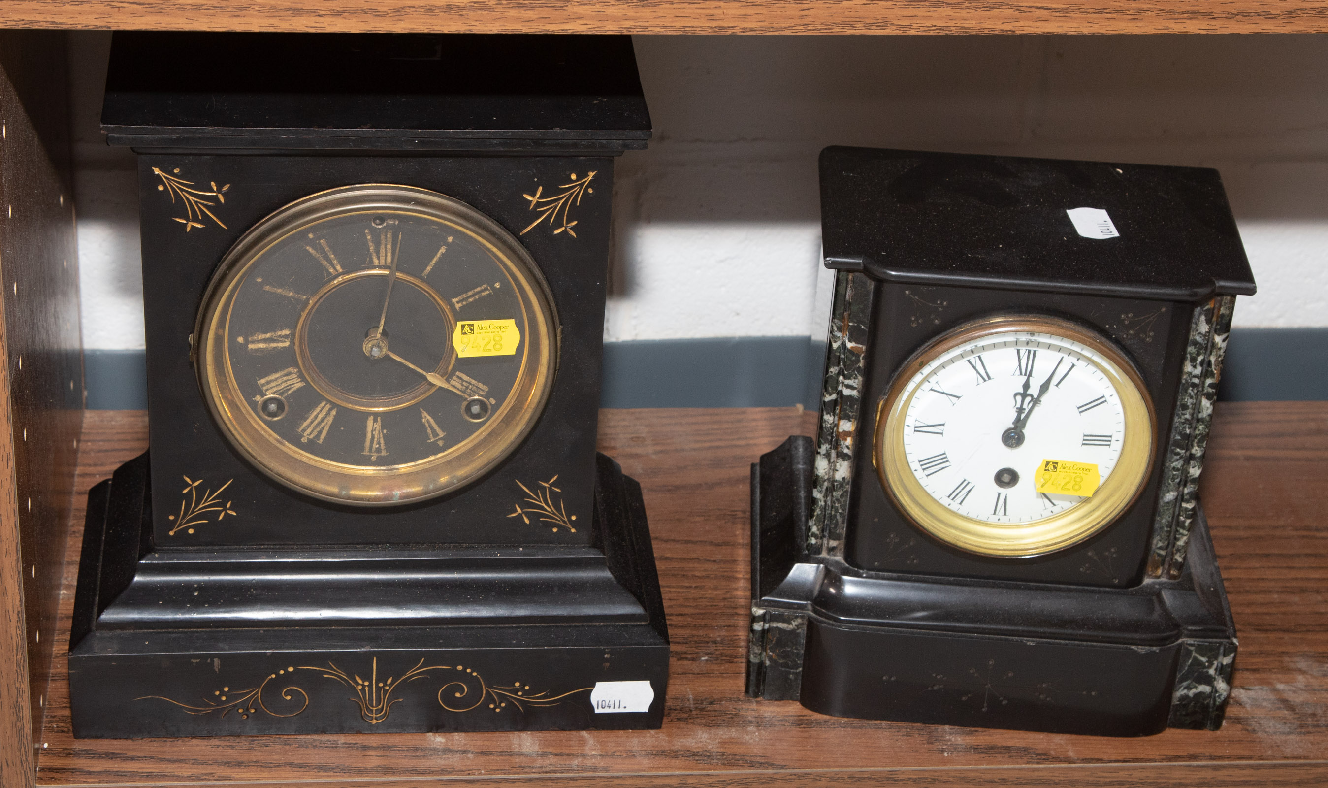 TWO NEOCLASSICAL STYLE MANTLE CLOCKS