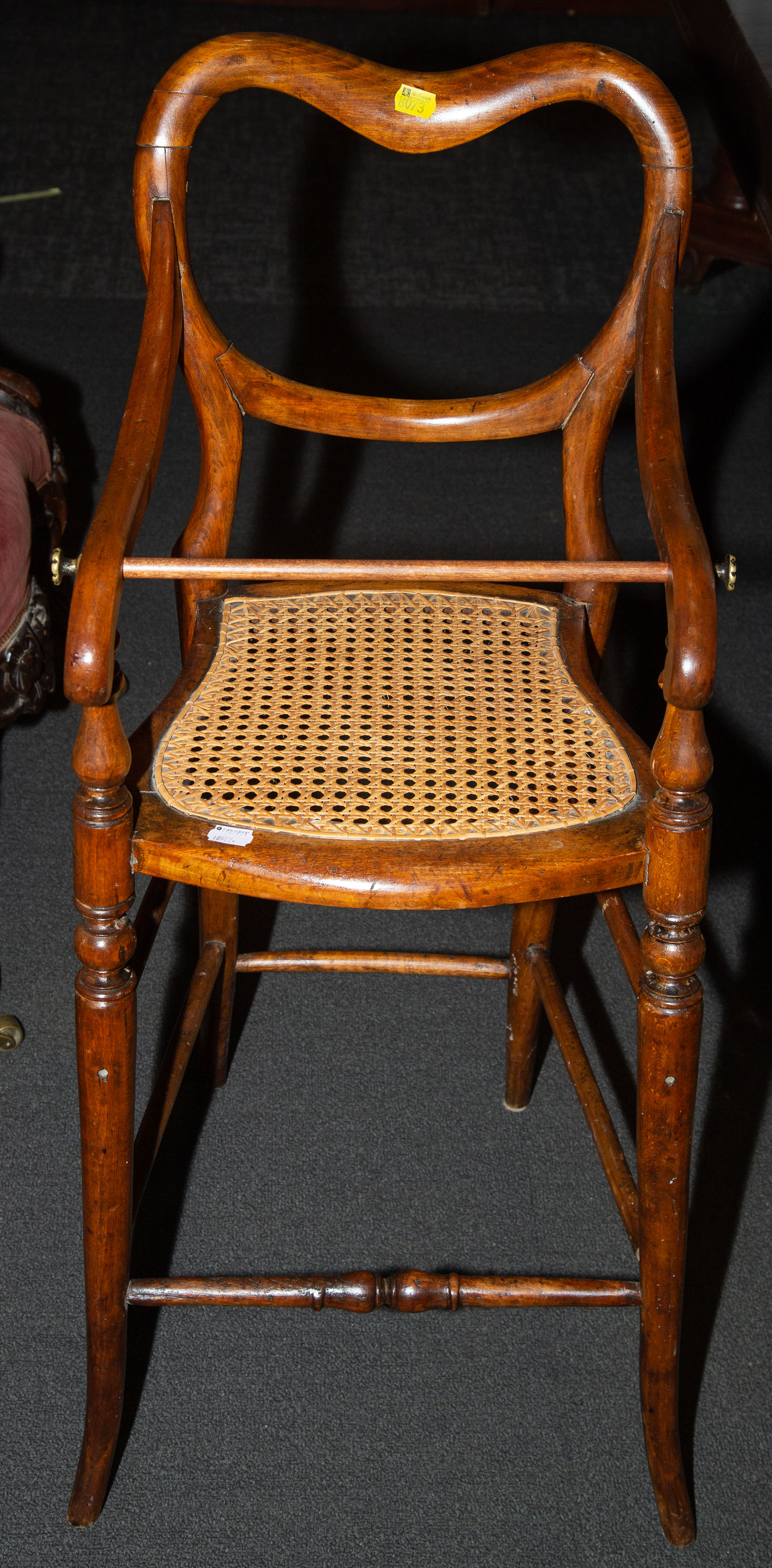 ANTIQUE CANE SEAT CHILDS HIGH CHAIR