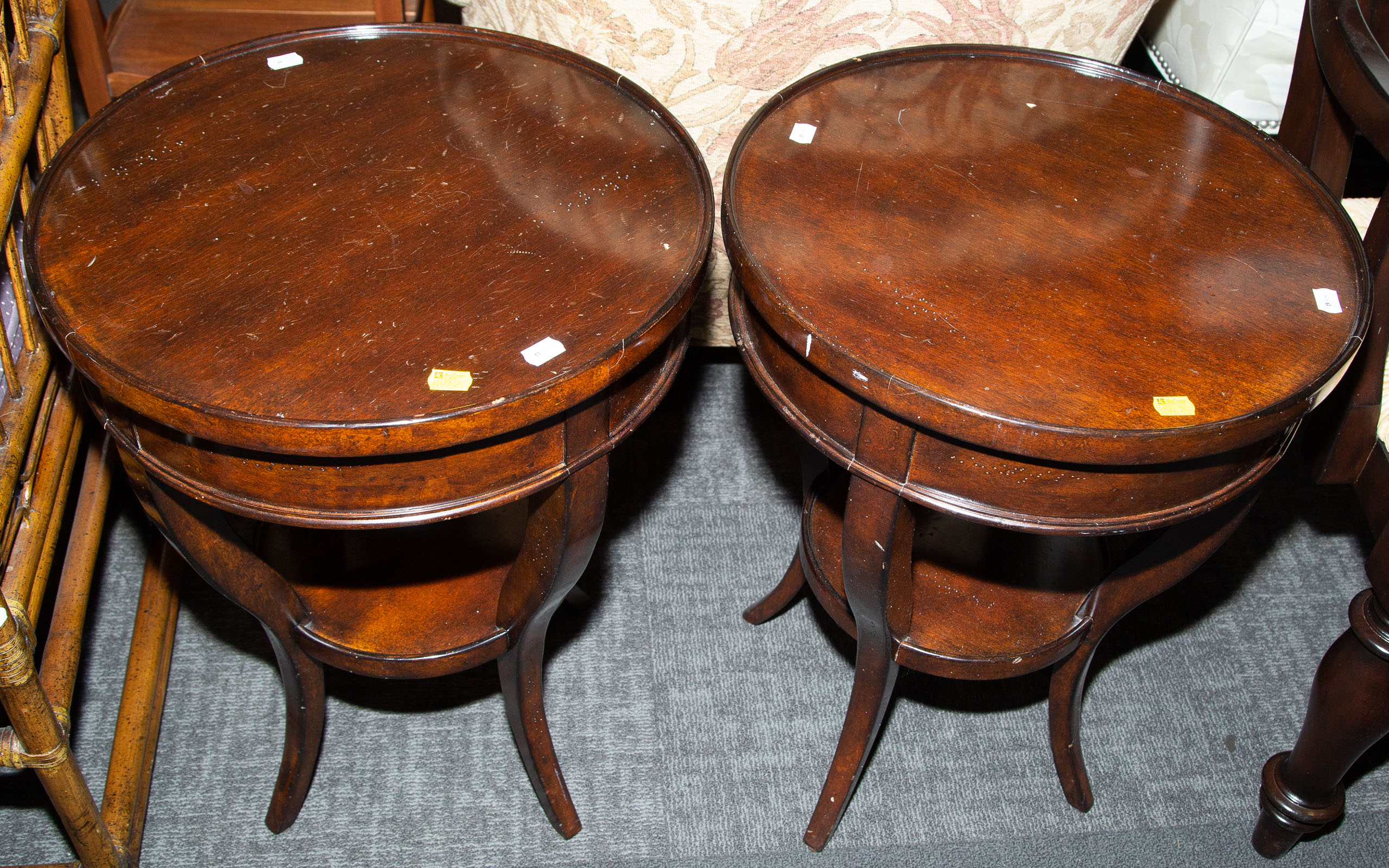 A PAIR OF ART DECO STYLE MAHOGANY