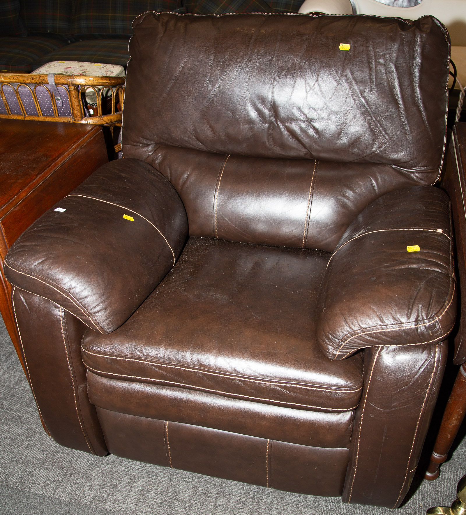 OVERSIZED LEATHER PLATFORM ROCKING CHAIR