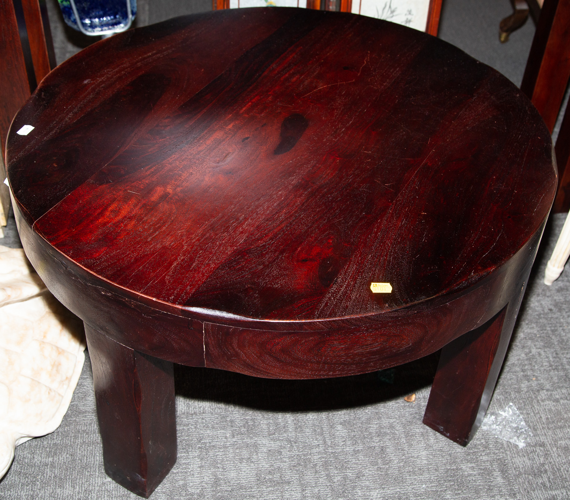 RUSTIC STYLE MAHOGANY ROUND TABLE 2883ec