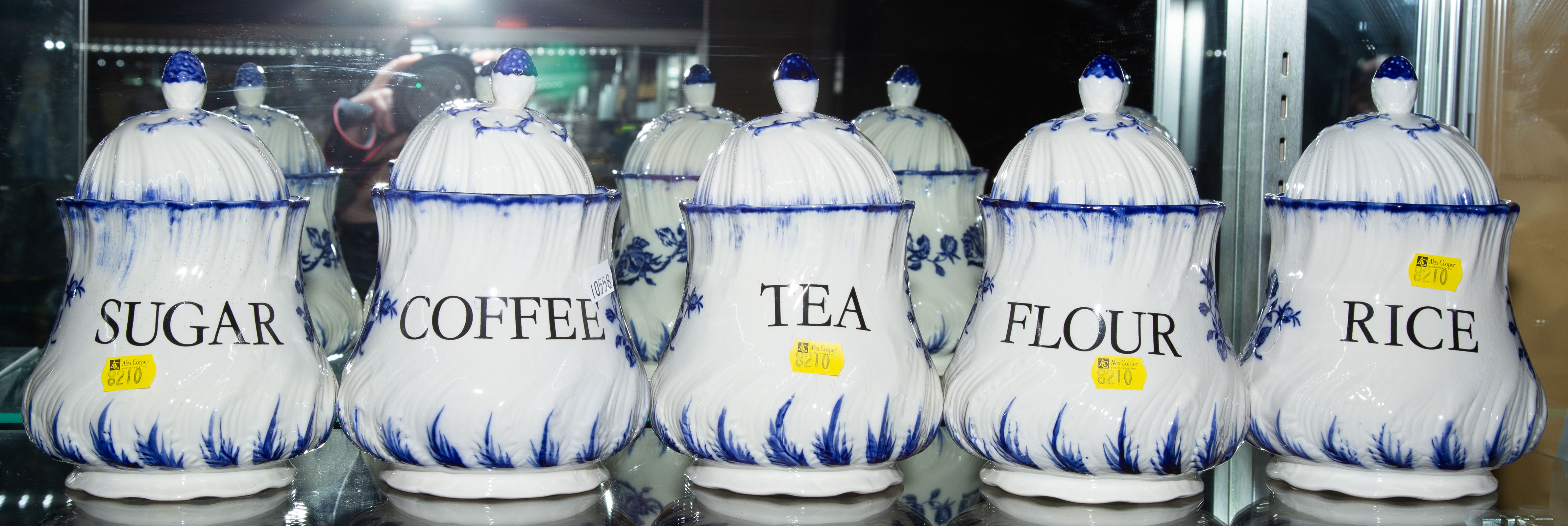 FIVE ENGLISH FLOW BLUE CHINA CONDIMENT 288503