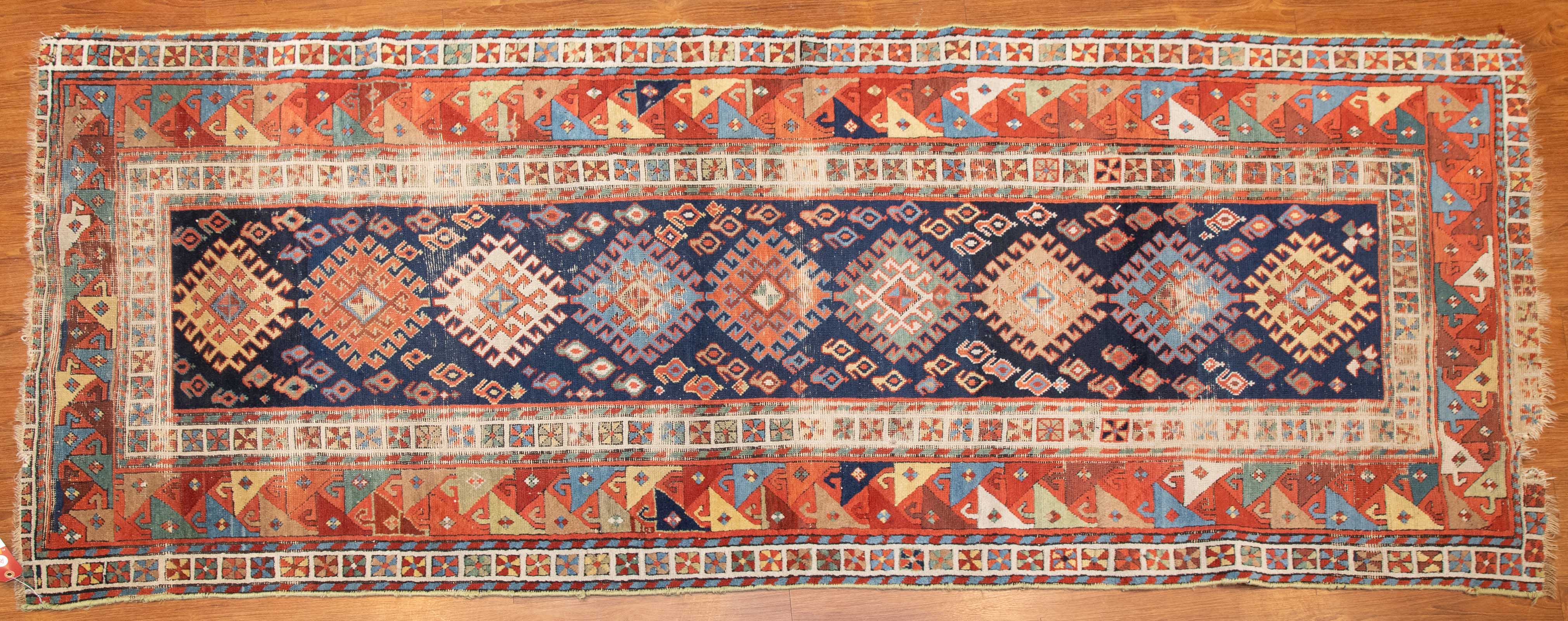 SEMI ANTIQUE CAUCASIAN RUNNER 3 6 288591